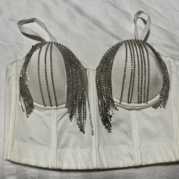 White rhinestone booster top - Picture 5 of 5